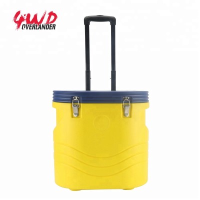 Rotomolded lockable suitcase portable picnic cooler with wheel